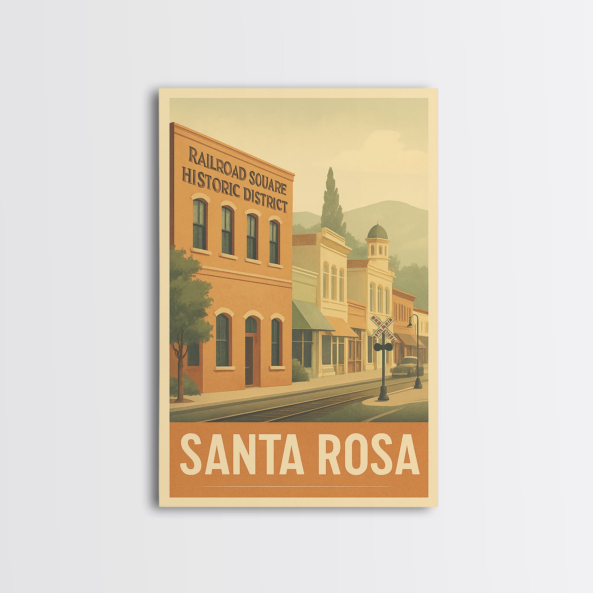 Santa Rosa California Travel Poster, Canvas Print, Retro City Wall Art ...