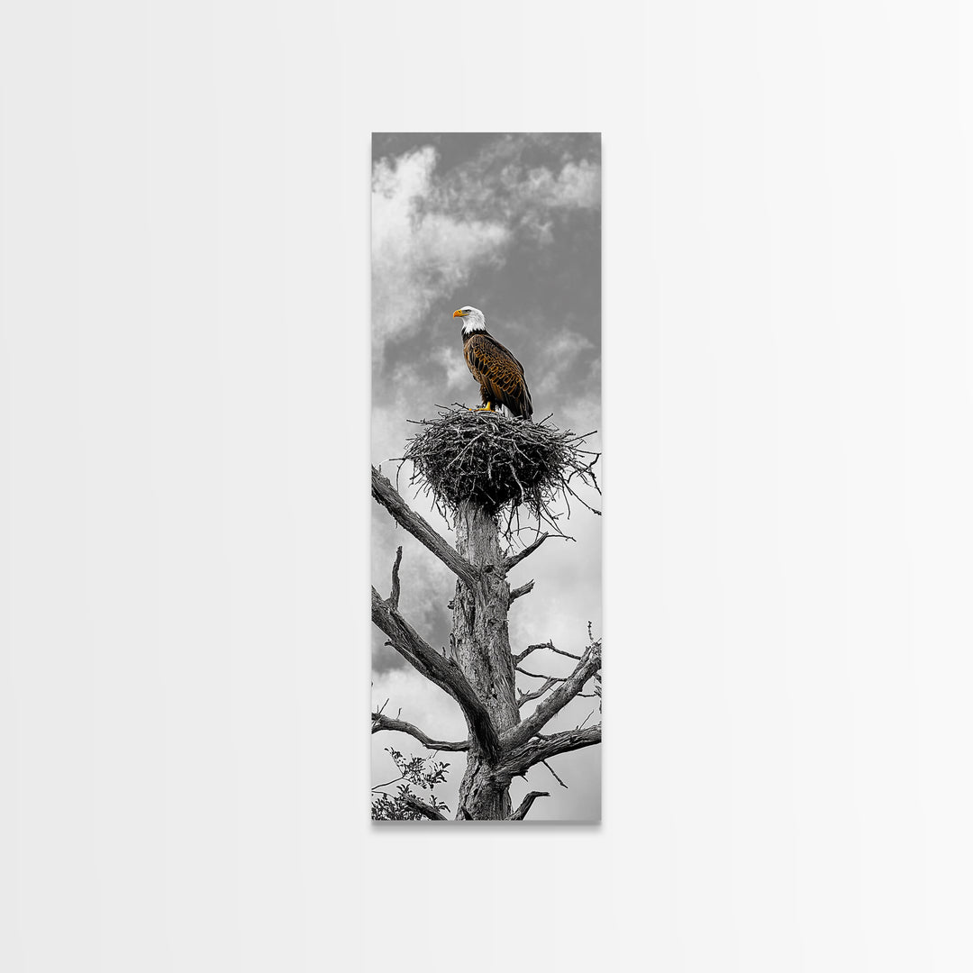 Majestic Eagle Wall Art Framed Canvas Print | Rustic Decor | Wildlife Nature Painting | Above Couch Art | Moody Art | Gift Idea