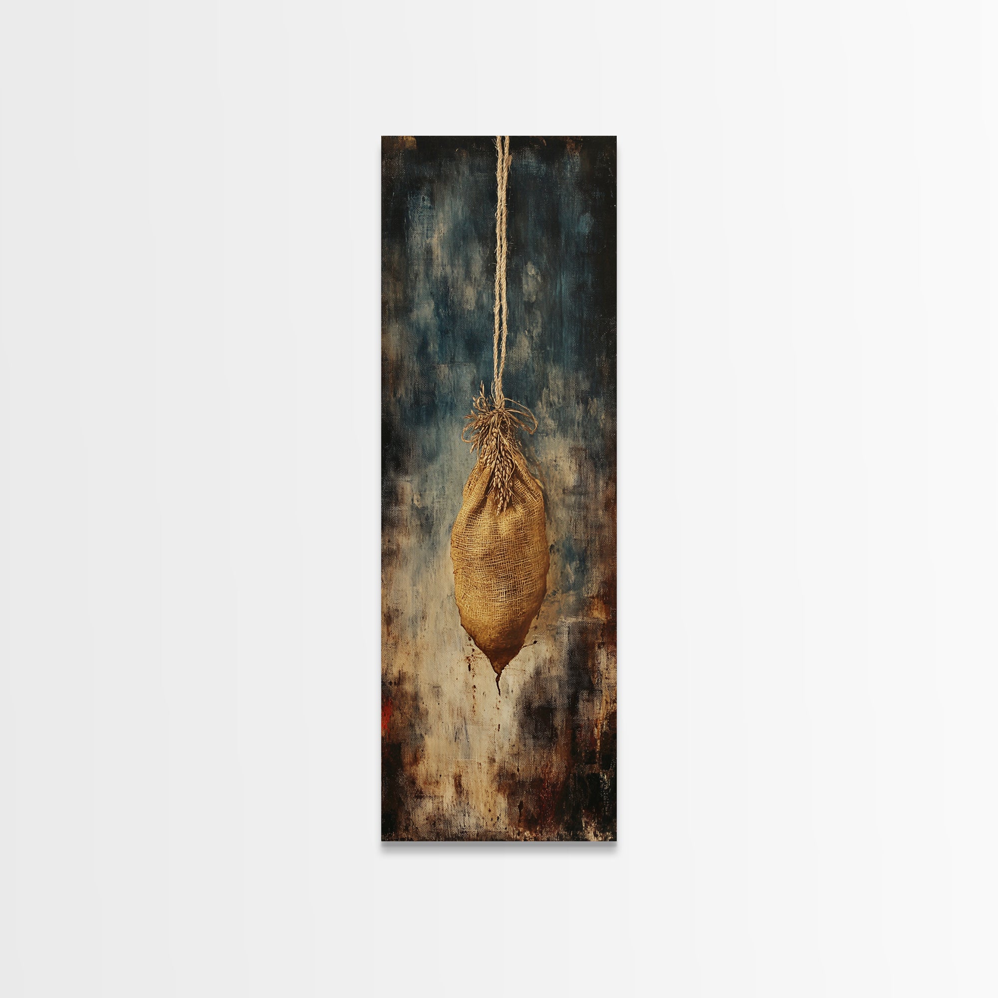 Rustic Hanging Grain Sack Canvas Print Farmhouse Art Rustic Decor Wabi ...