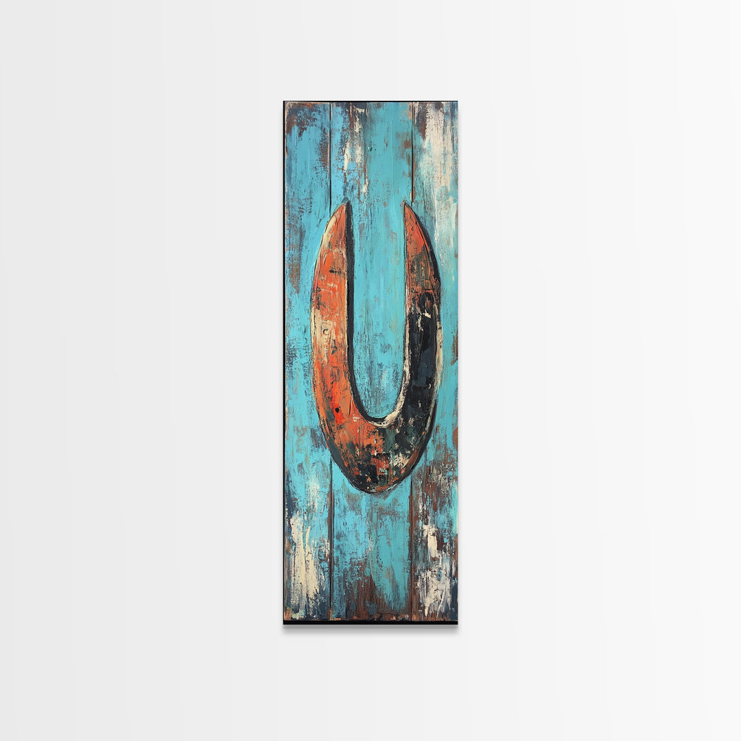 Rustic Horseshoe Art Framed Canvas Print Wabi Sabi Wall Art Farmhouse Decor Western Art Rustic Wall Art Above Sofa Art