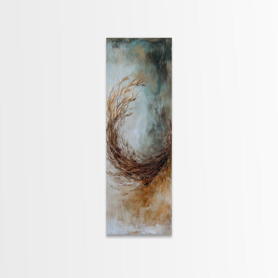 Gold Abstract Framed Canvas Print wabi sabi wall art botanical prints minimalist art extra wide art tall narrow art rustic decor textured art