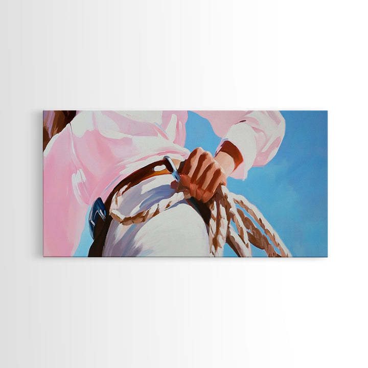 Cowgirl, western lifestyle, rustic wall art, framed canvas print, above couch art, black cowgirl painting, original painting, boho art