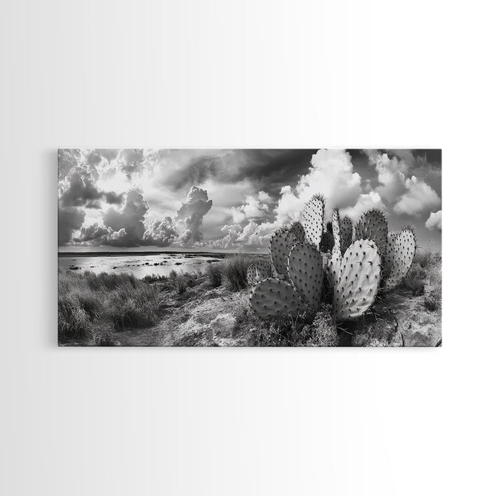 Desert Landscape, Joshua tree art, rustic decor, botanical prints, scenic view, panoramic art, southwest wall art, Canvas Print