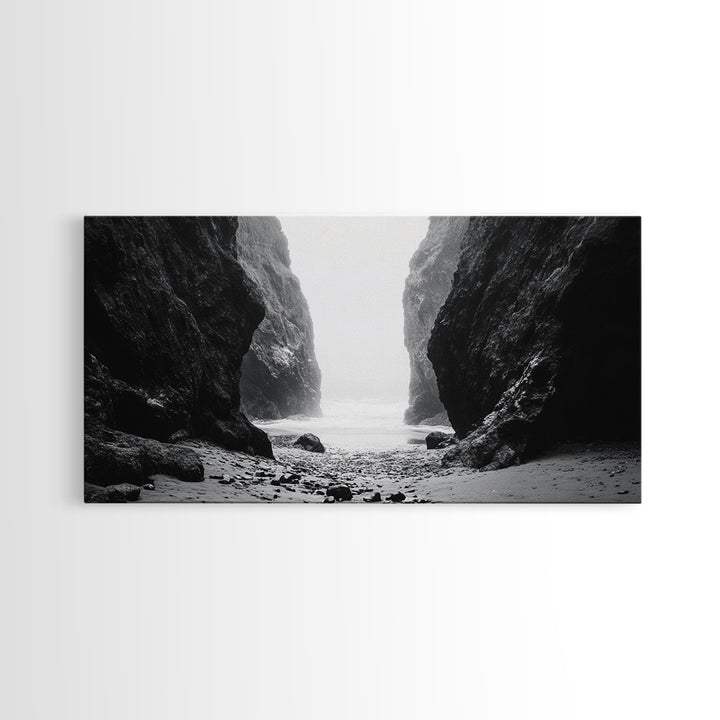 Canyon, moody art, dramatic landscape, rustic decor, wabi sabi art, minimalist art, vertical wall art, farmhouse art, framed canvas print