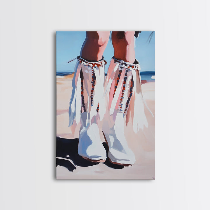 Cowgirl Boots, western art, coastal cowgirl wall art, rustic decor, pink abstract art, minimalist art, framed canvas print