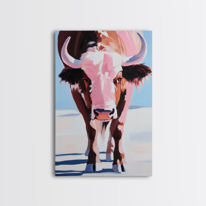 Bison Painting, Western Art, Framed Canvas Print, rustic wall art, vintage horse art, southwest wall art, farmhouse art, gift idea for him