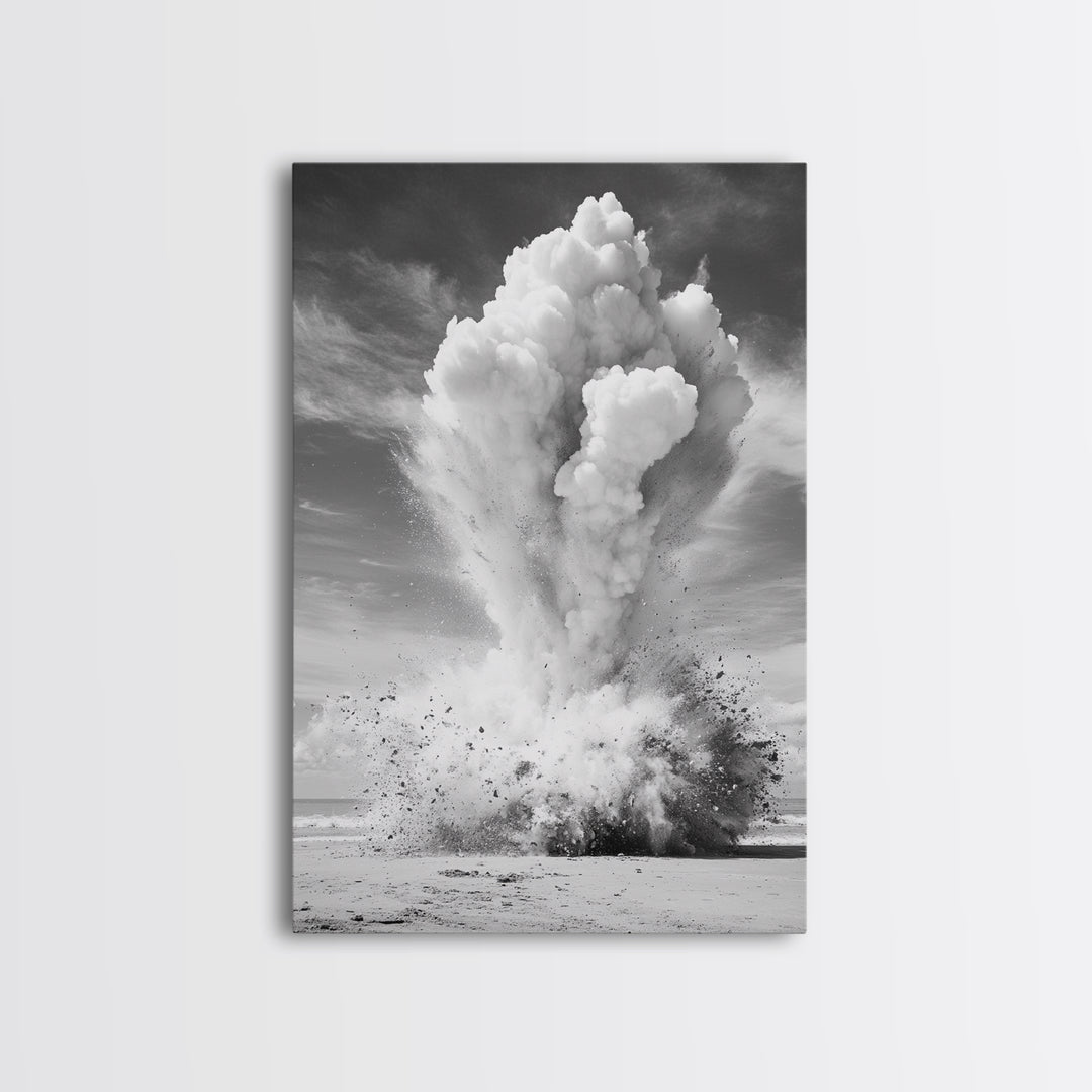Explosion art, science art, moody art, dark romance painting, wabi sabi art, unique wall art, rustic decor, canvas print, above sofa art