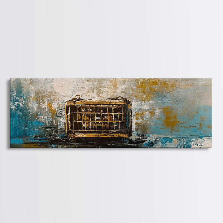 Antique Lantern, rustic wall art, farmhouse art, moody art, wabi sabi art, extra wide art, framed canvas print, living room decor