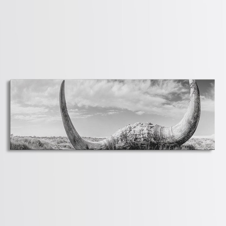 Bull Horns, bull and bear art, rustic art, dark romance painting, wabi sabi wall art, minimalist art, framed canvas print