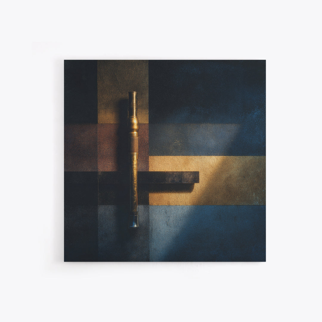 Conductor Baton and Sheet Shapes Without Text Canvas Print, Recording Studio Art, Music Posters, Studio Decor, Abstract Art, RSA-1x1-18