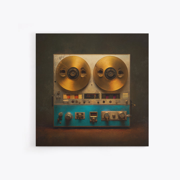 Reel to Reel Tape Machine Framed Canvas Print, Recording Studio Art, Unique Home Decor, Studio Decor, Fine Art, Analog, RSA-1x1-2