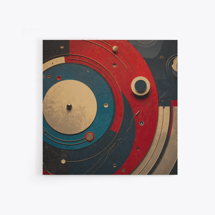 Vinyl Groove Closeup as Circular Abstract Framed Canvas Print, Recording Studio Art, Musician Posters, Studio Decor, Analog, RSA-1x1-38