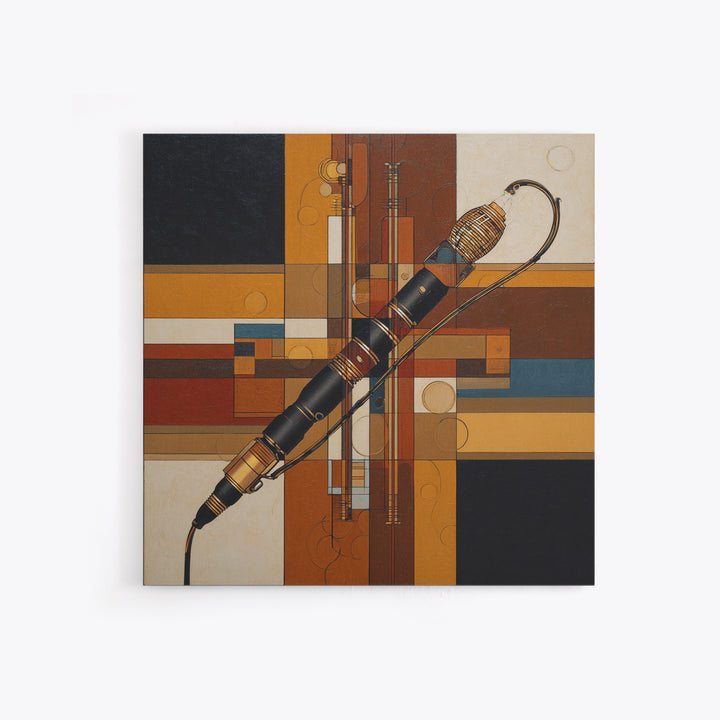 Microphone Cable Forming Elegant Line Art Canvas Print, Recording Studio Art, Studio Wall Art, Studio Decor, Abstract Art, RSA-1x1-45