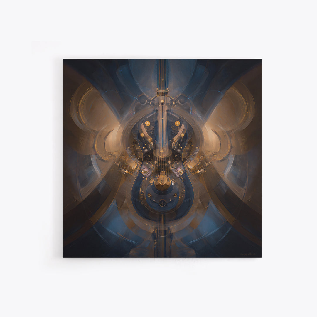 Album Cover Abstract Without Readable Text Framed Canvas Print, Recording Studio Art, Dtf Print, Studio Decor, Fine Art, Analog, RSA-1x1-46