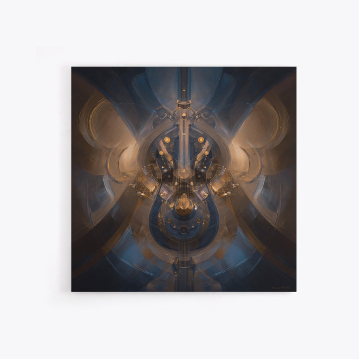 Album Cover Abstract Without Readable Text Framed Canvas Print, Recording Studio Art, Dtf Print, Studio Decor, Fine Art, Analog, RSA-1x1-46