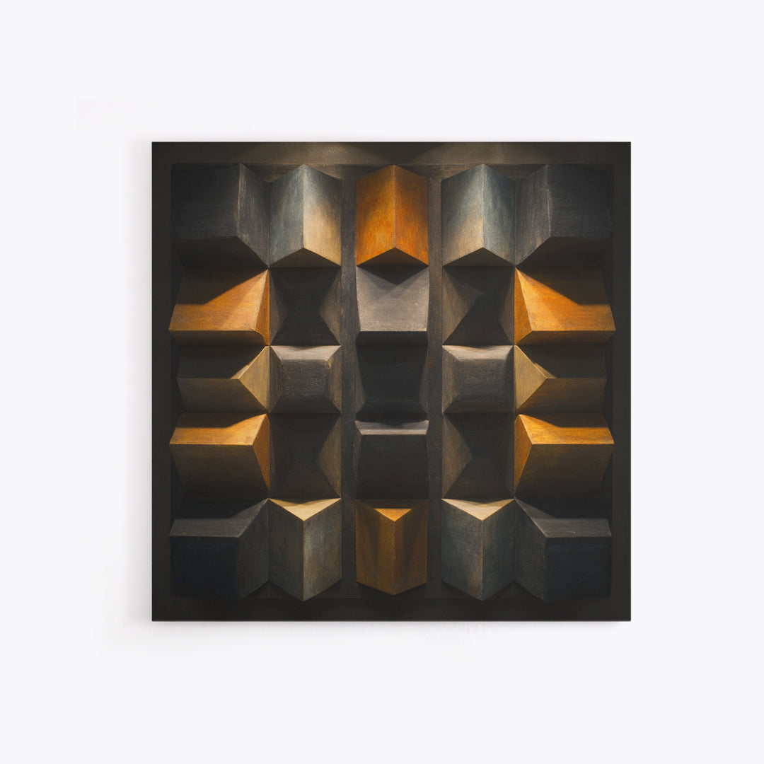 Sound Booth Foam Pattern Transformed into Design Framed Canvas Print, Recording Studio Art, Wall Decor, Studio Decor, Analog, RSA-1x1-48