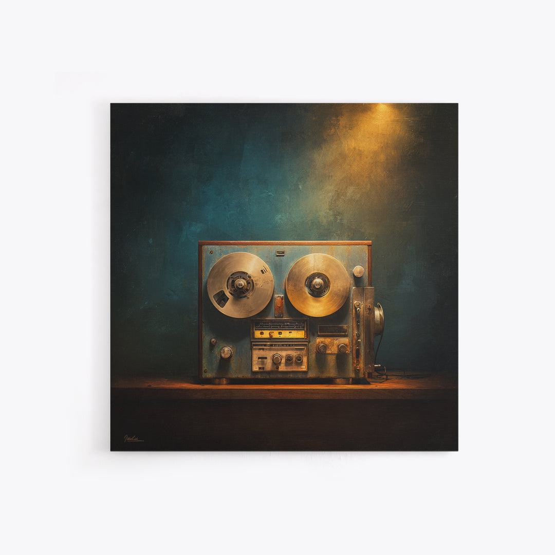 Reel to Reel Tape Machine Canvas Print, Recording Studio Art, Youtube Studio Decor, Studio Decor, Analog, Neutral Decor, RSA-1x1-50