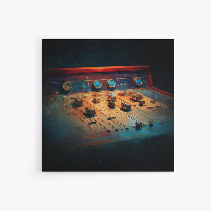 Mixing Console Faders Canvas Print, Recording Studio Art, Music Studio, Studio Decor, Oil Painting, Analog, Modern Decor, RSA-1x1-54