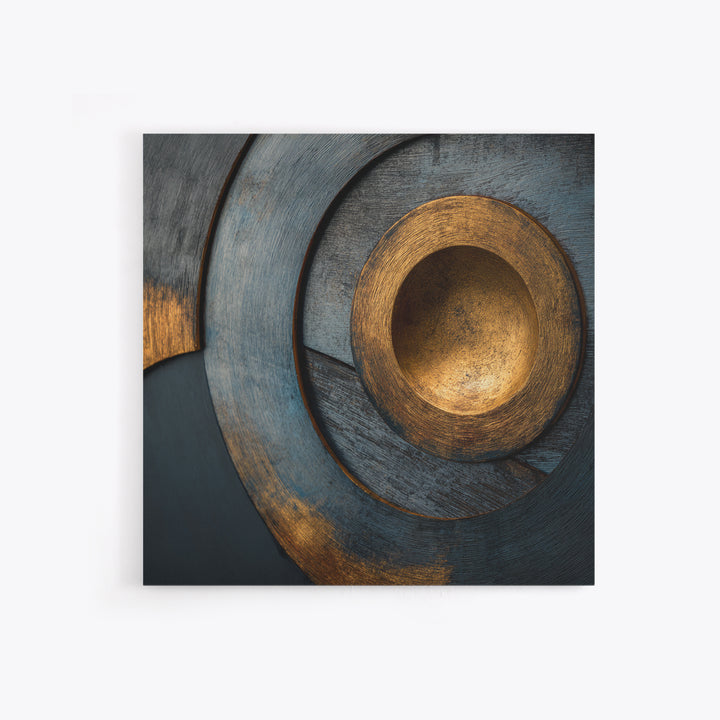 Vinyl Groove Closeup as Circular Abstract Framed Canvas Print, Recording Studio Art, Musician Posters, Studio Decor, Analog, RSA-1x1-62