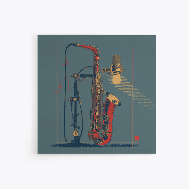 Microphone Cable Forming Elegant Line Art Canvas Print, Recording Studio Art, Studio Wall Art, Studio Decor, Abstract Art, RSA-1x1-69