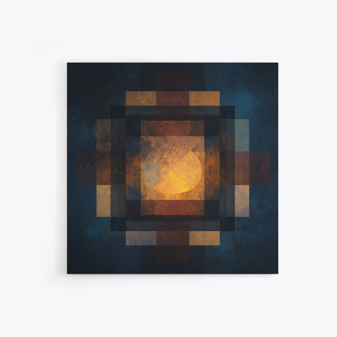 Album Cover Abstract Without Readable Text Framed Canvas Print, Recording Studio Art, Dtf Print, Studio Decor, Fine Art, Analog, RSA-1x1-70