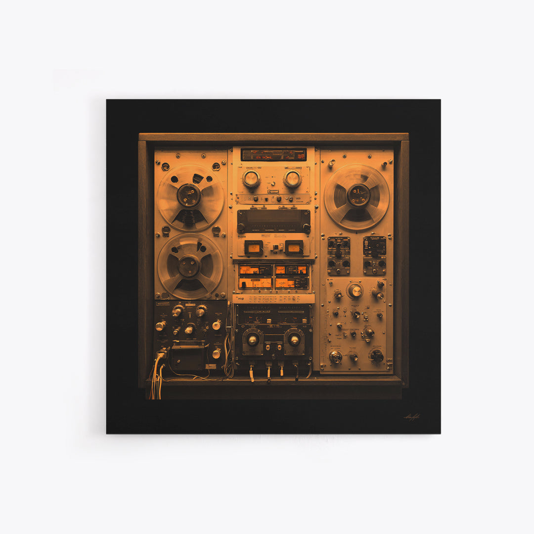 Reel to Reel Tape Machine Framed Canvas Print, Recording Studio Art, Studio Wall Art, Studio Decor, Fine Art, Analog, RSA-1x1-74