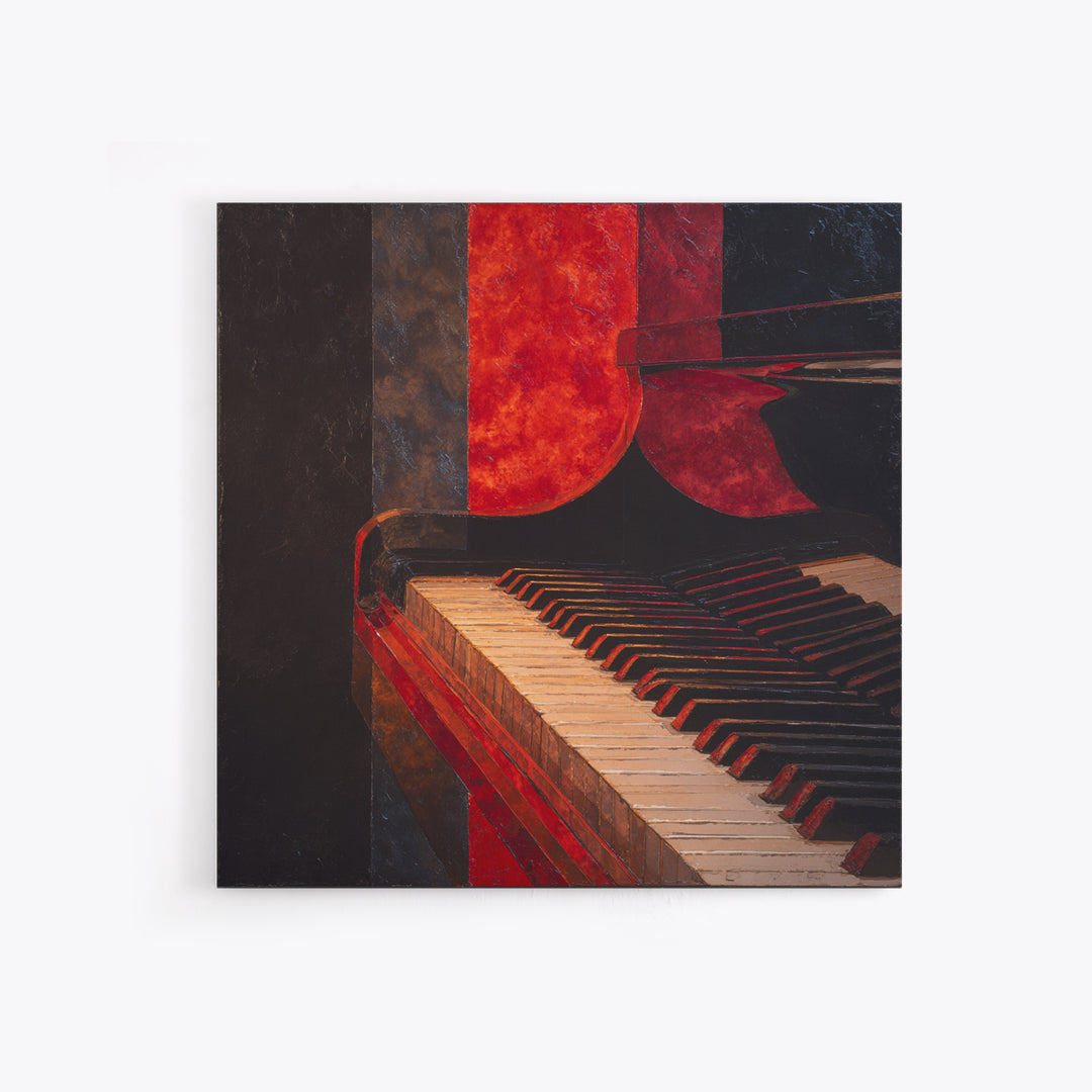 Piano Keys Fading into Shadow Framed Canvas Print, Recording Studio Art, Dtf Prints, Studio Decor, Analog, Music Studio, RSA-1x1-8