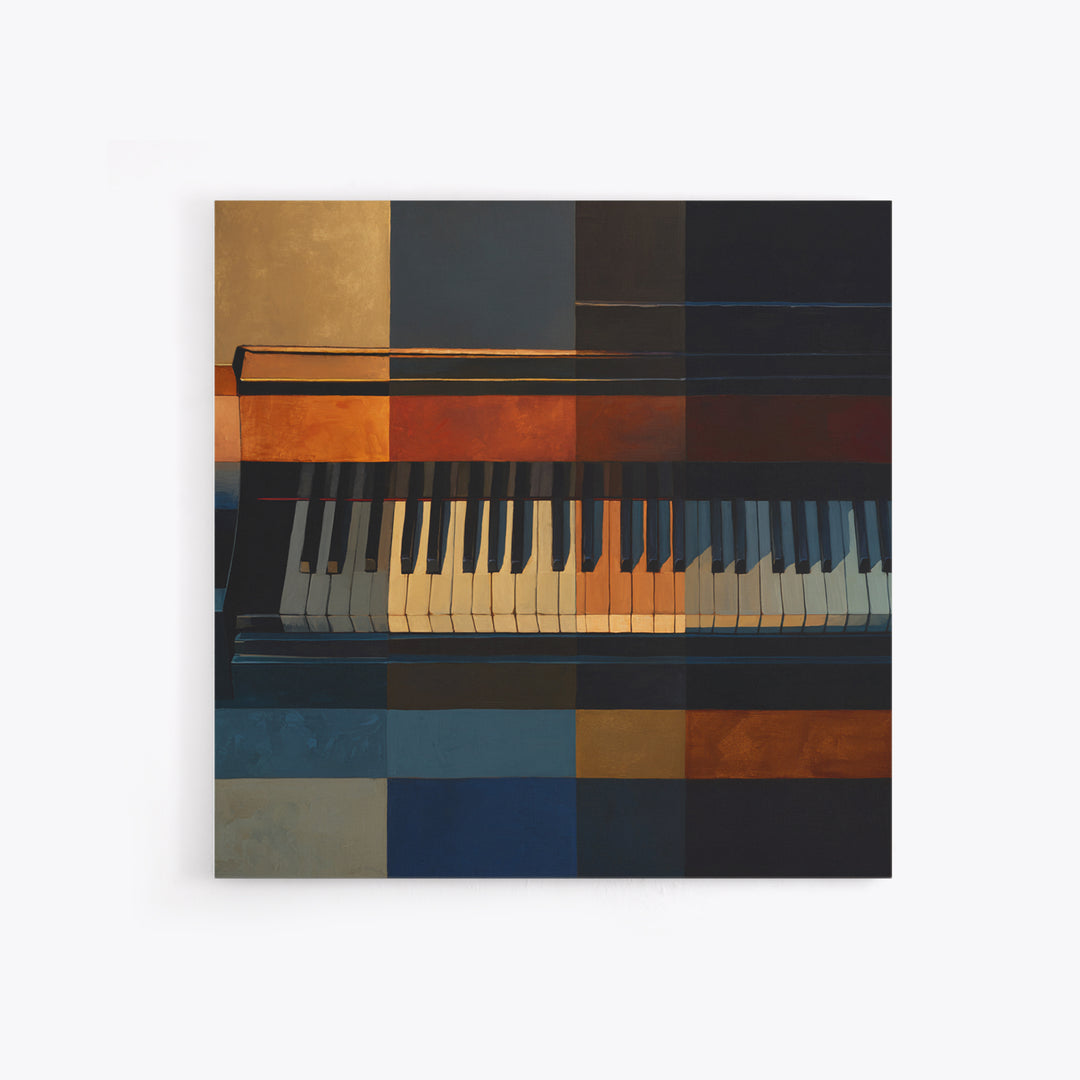 Piano Keys Fading into Shadow Framed Canvas Print, Recording Studio Art, Gallery Decor, Studio Decor, Fine Art, Analog, RSA-1x1-80