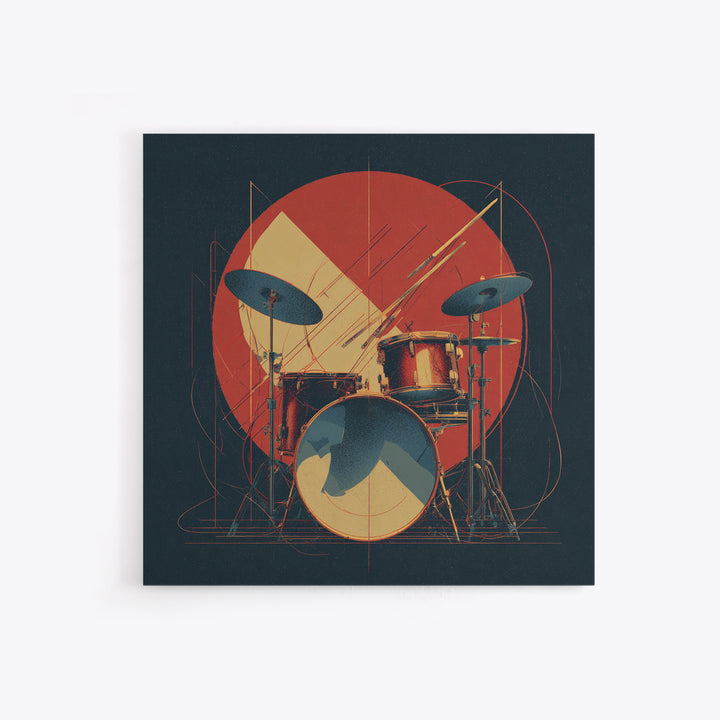 Drumsticks Crossed over Snare Drum Canvas Print, Recording Studio Art, Music Room Decor, Studio Decor, Oil Painting, Analog, RSA-1x1-82
