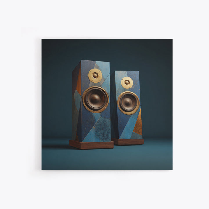 Studio Monitor Speakers as Bold Geometric Forms Canvas Print, Recording Studio Art, Studio Wall Art, Studio Decor, Analog, RSA-1x1-84
