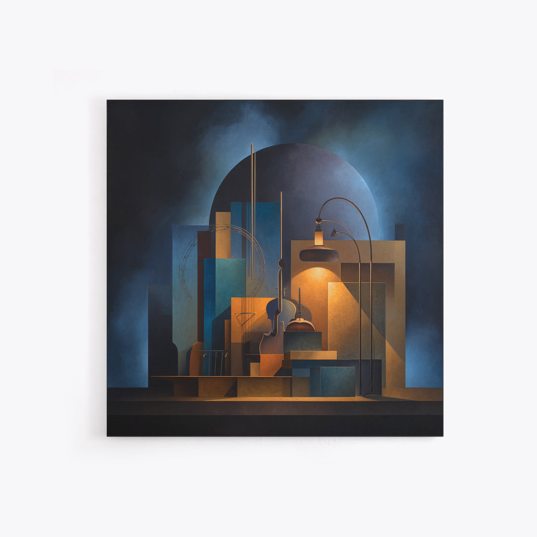 Conductor Baton and Sheet Shapes Without Text Canvas Print, Recording Studio Art, Downloadable Print, Studio Decor, Analog, RSA-1x1-90