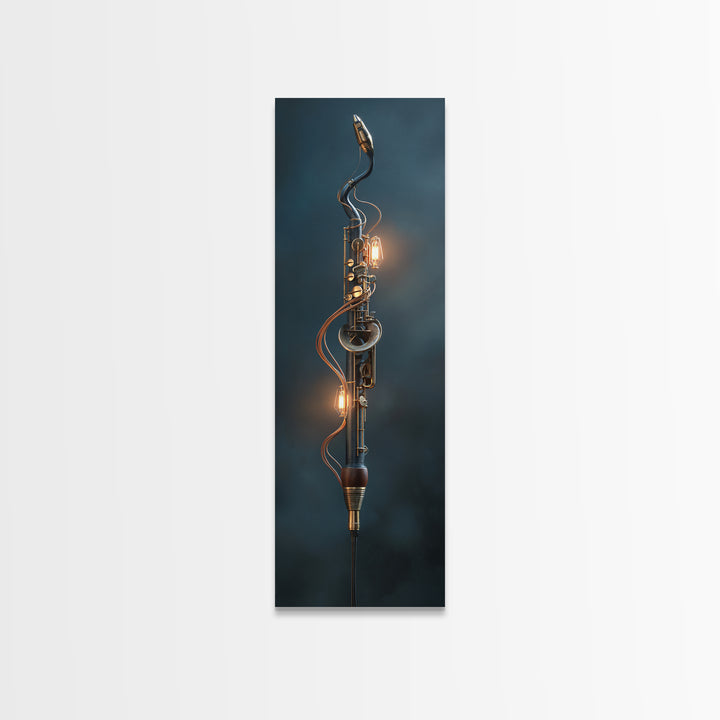 Microphone Cable Forming Elegant Line Art Canvas Print, Recording Studio Art, Studio Wall Art, Studio Decor, Abstract Art, RSA-1x3-9