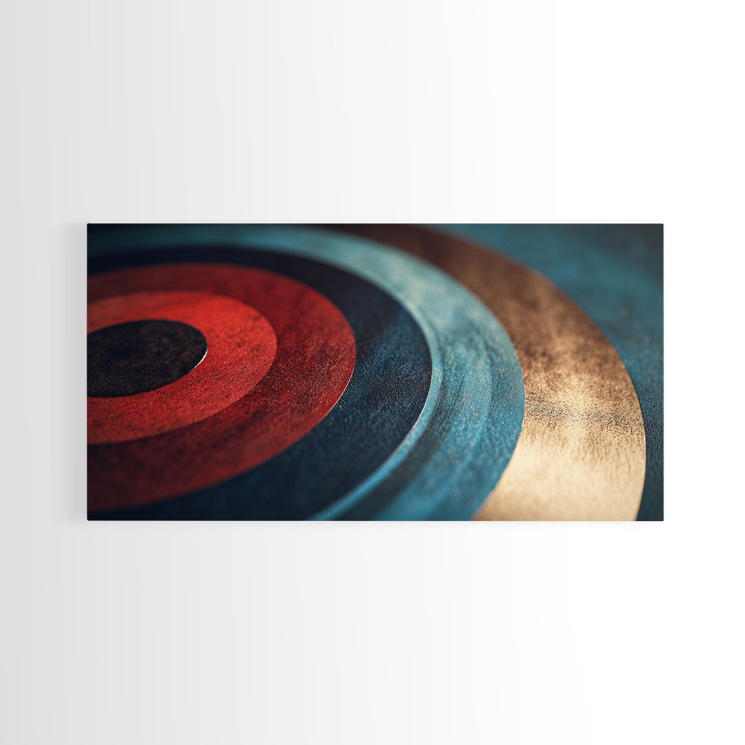 Vinyl Groove Closeup as Circular Abstract Framed Canvas Print, Recording Studio Art, Fine Art Print, Studio Decor, Abstract Art, RSA-2x1-10