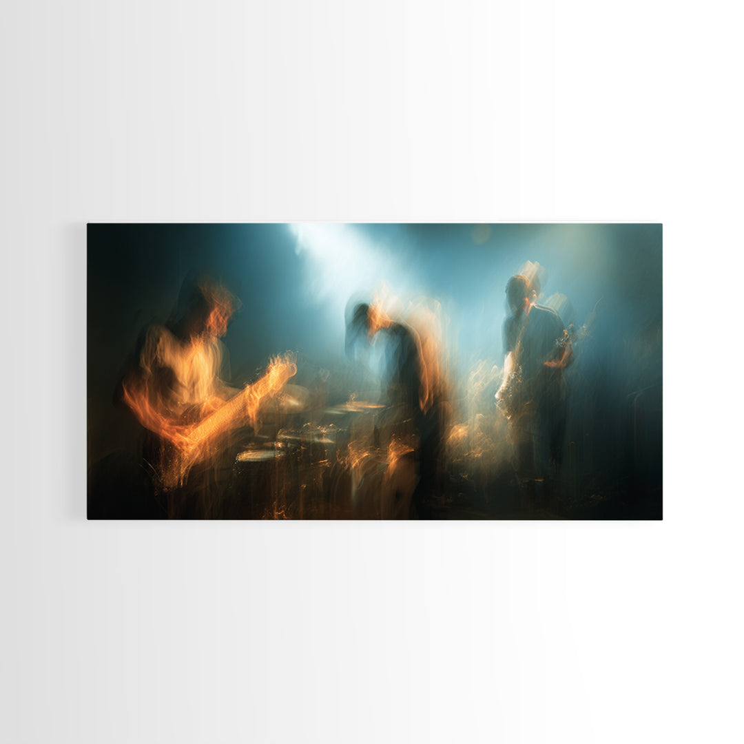 Album Cover Abstract Without Readable Text Framed Canvas Print, Recording Studio Art, Studio Decor, Abstract Art, Analog, RSA-2x1-18