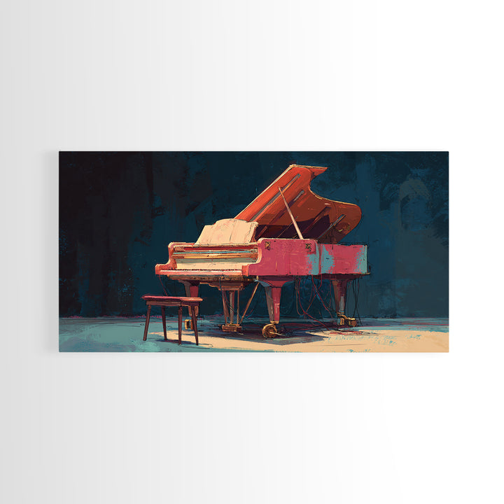 Piano Keys Fading into Shadow Canvas Print, Recording Studio Art, Boho Decor, Studio Decor, Fine Art, Analog, Printable Art, RSA-2x1-4