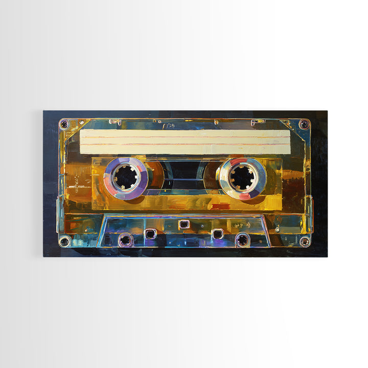 Retro Cassette Tape Framed Canvas Print, Recording Studio Art, Music Wall Art, Studio Decor, Fine Art, Analog, Musician Posters, RSA-2x1-55