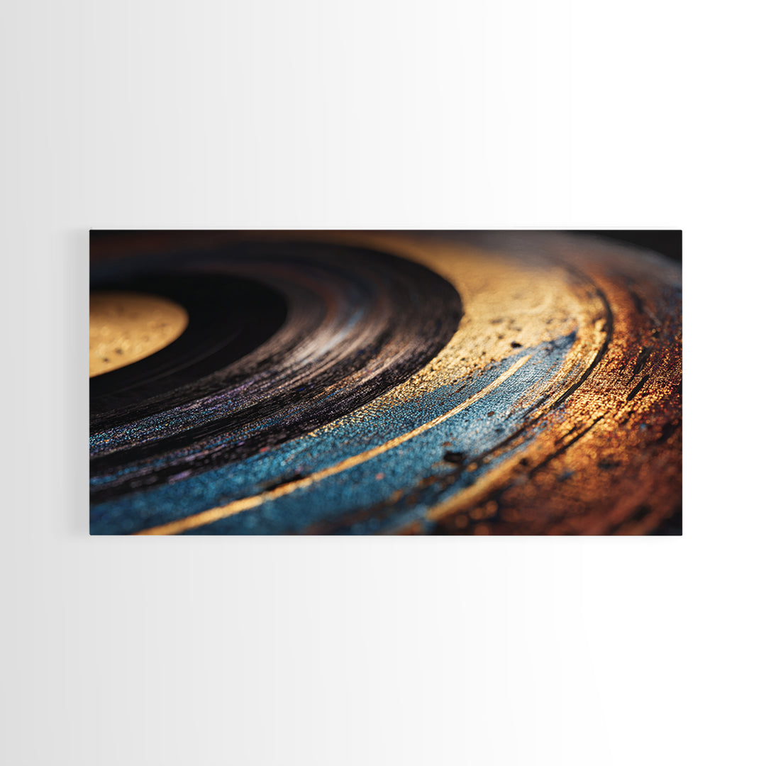Vinyl Groove Closeup as Circular Abstract Canvas Print, Recording Studio Art, Room Decor, Studio Decor, Abstract Art, Analog, RSA-2x1-58