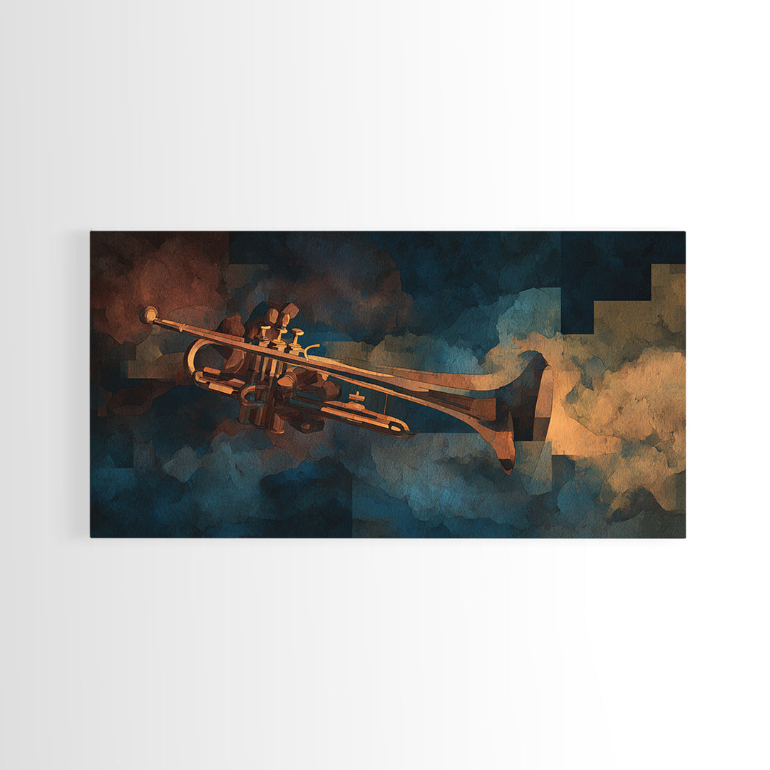 Conductor Baton and Sheet Shapes Without Text Canvas Print, Recording Studio Art, Statement Artwork, Studio Decor, Abstract Art, RSA-2x1-62