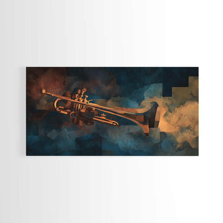 Conductor Baton and Sheet Shapes Without Text Canvas Print, Recording Studio Art, Statement Artwork, Studio Decor, Abstract Art, RSA-2x1-62