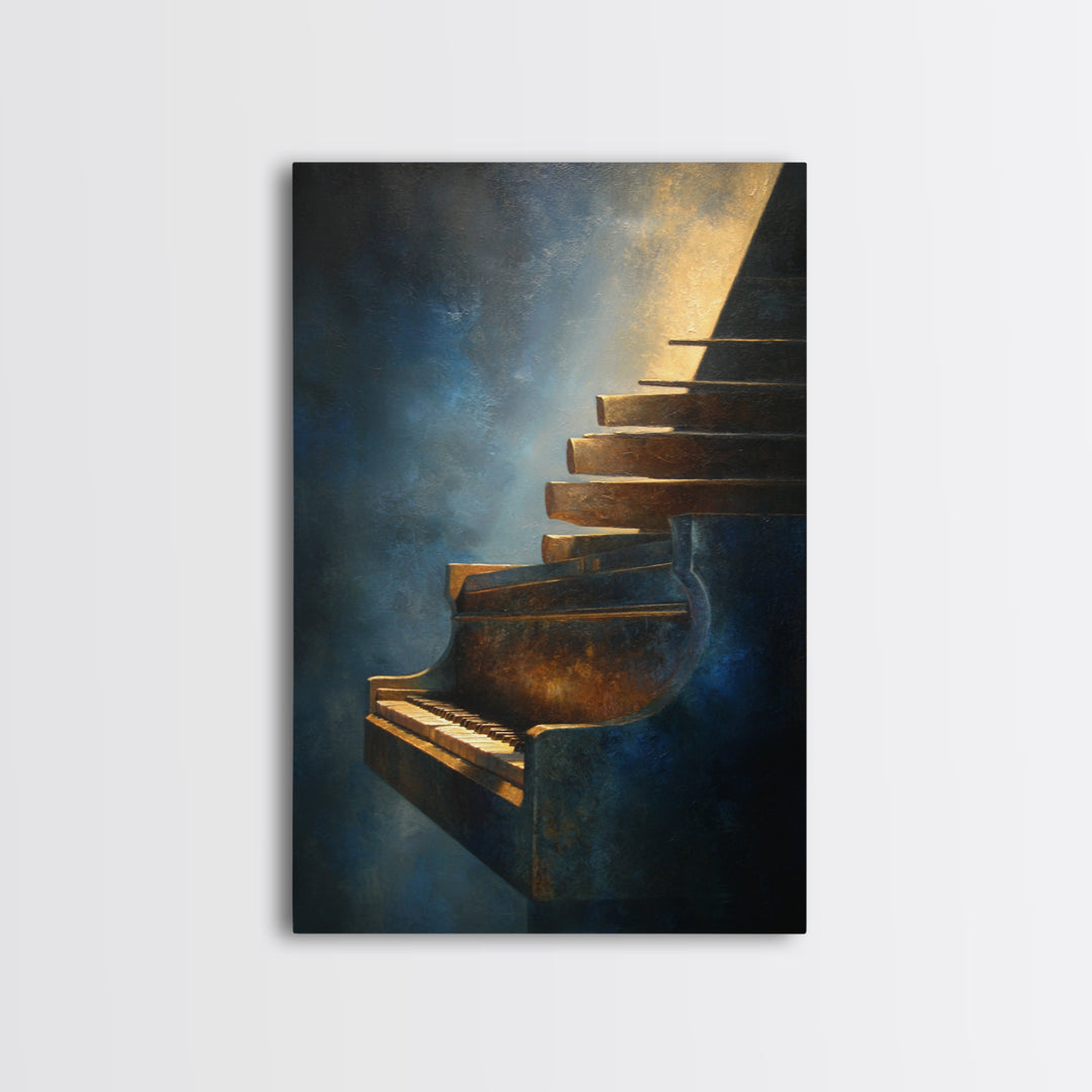 Piano Keys Fading into Shadow Canvas Print, Recording Studio Art, Music Art, Studio Decor, Fine Art, Analog, Studio Wall Art, RSA-2x3-16