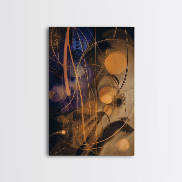 Album Cover Abstract Without Readable Text Framed Canvas Print, Recording Studio Art, Gallery Decor, Studio Decor, Analog, RSA-2x3-30