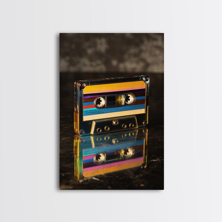 Retro Cassette Tape Framed Canvas Print, Recording Studio Art, Neutral Decor, Studio Decor, Fine Art, Analog, Wall Art, RSA-2x3-43