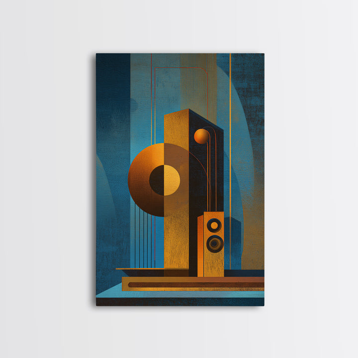 Studio Monitor Speakers as Bold Geometric Forms Canvas Print, Recording Studio Art, Youtube Studio Decor, Studio Decor, Analog, RSA-2x3-44