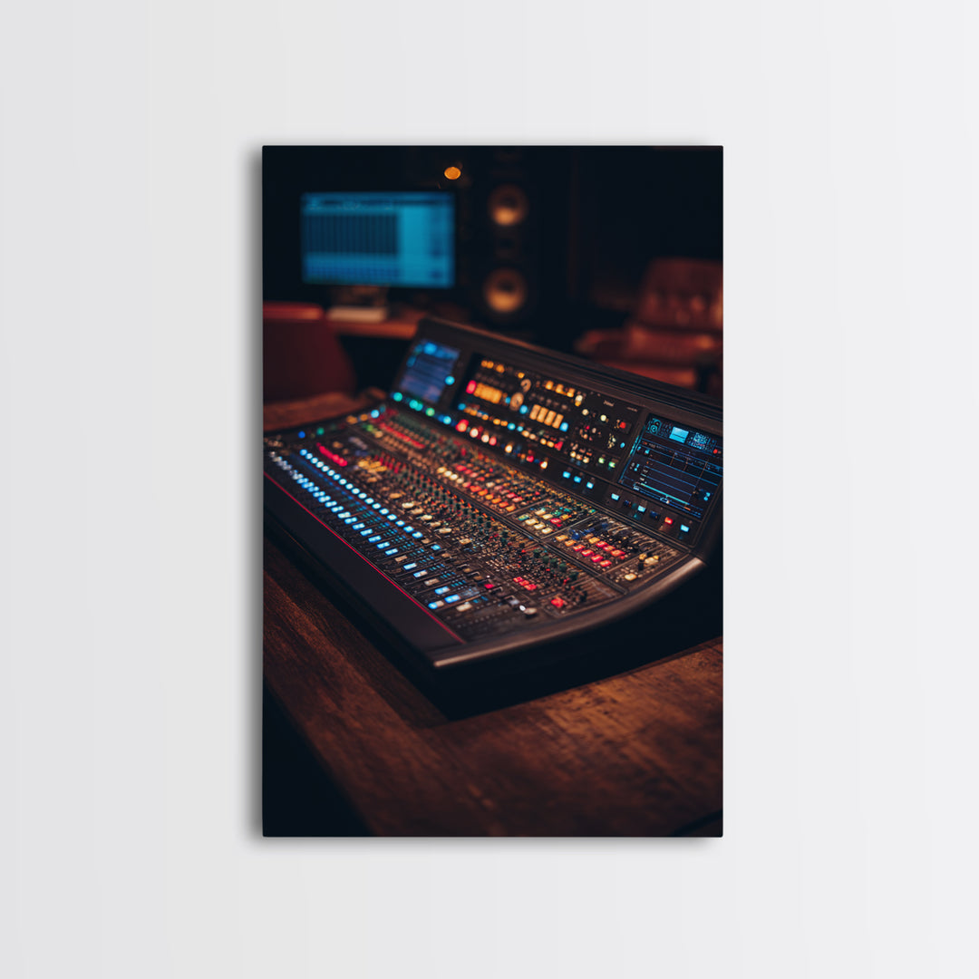 Mixing Console Faders Canvas Print, Recording Studio Art, Wall Art, Studio Decor, Abstract Art, Analog, Music Posters, RSA-2x3-62
