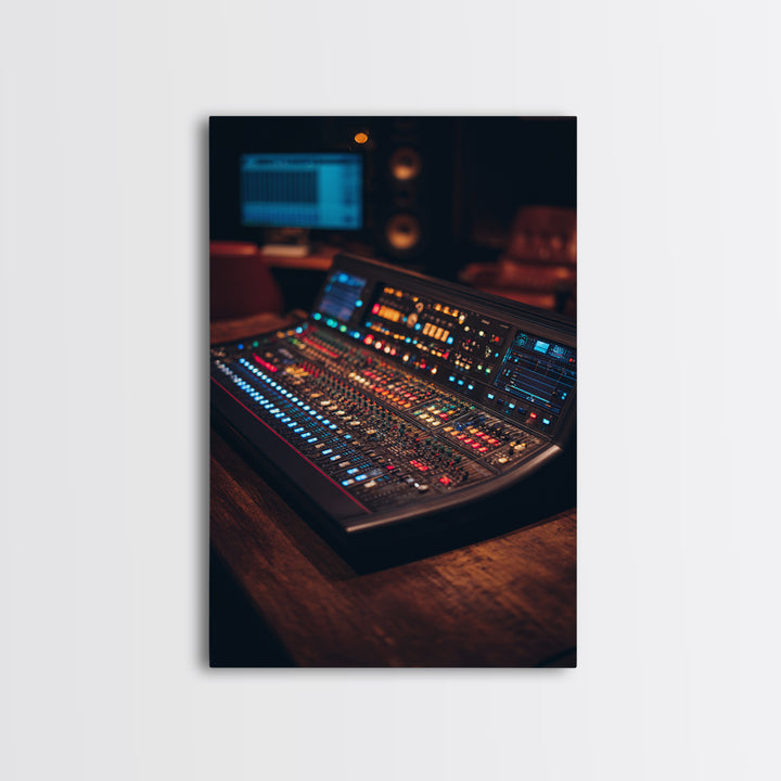 Mixing Console Faders Canvas Print, Recording Studio Art, Wall Art, Studio Decor, Abstract Art, Analog, Music Posters, RSA-2x3-62