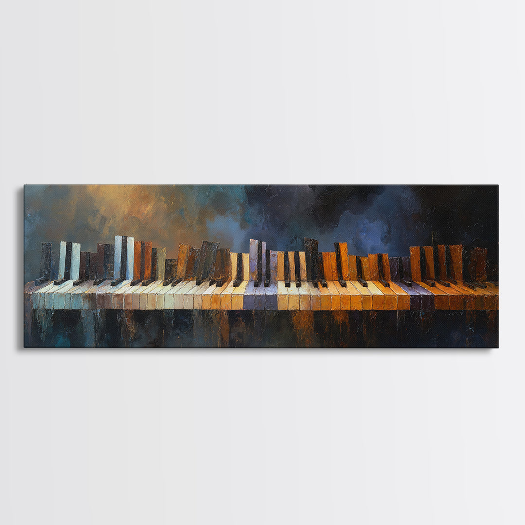 Piano Keys Fading into Shadow Canvas Print, Recording Studio Art, Studio Wall Art, Studio Decor, Fine Art, Analog, Luxury Decor, RSA-3x1-24