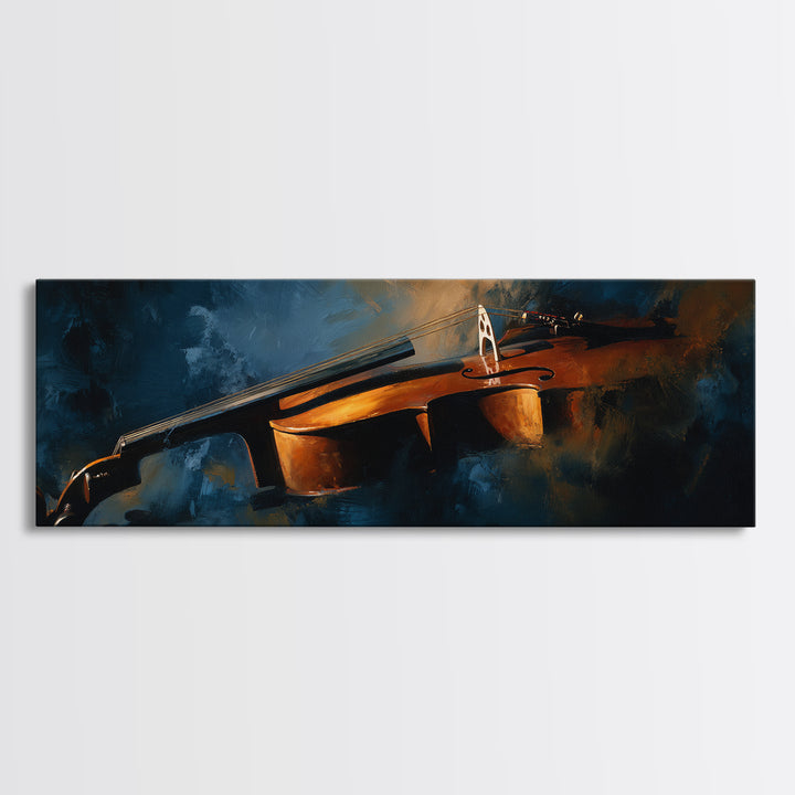 Cello Curve Closeup Canvas Print, Recording Studio Art, Guitar Wall Art, Studio Decor, Fine Art, Analog, Textured Painting, RSA-3x1-36