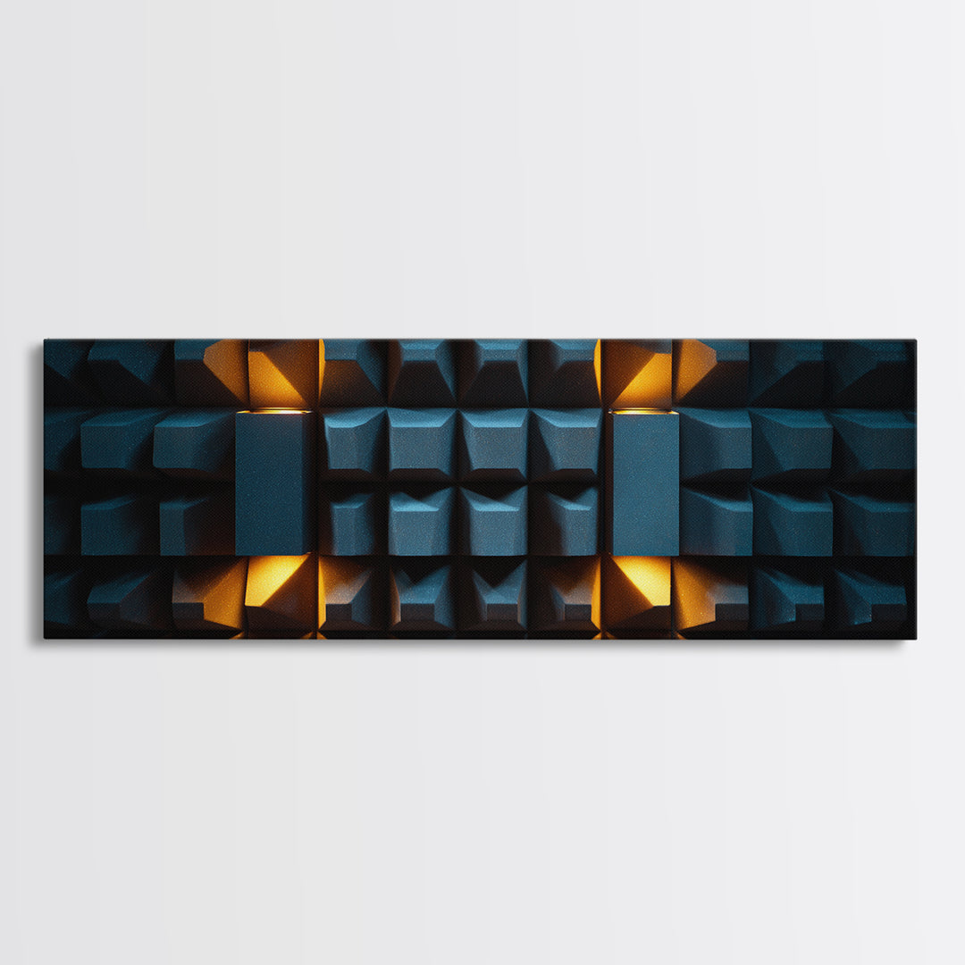 Sound Booth Foam Pattern Transformed into Design Canvas Print, Recording Studio Art, Music Print, Studio Decor, Analog, RSA-3x1-40