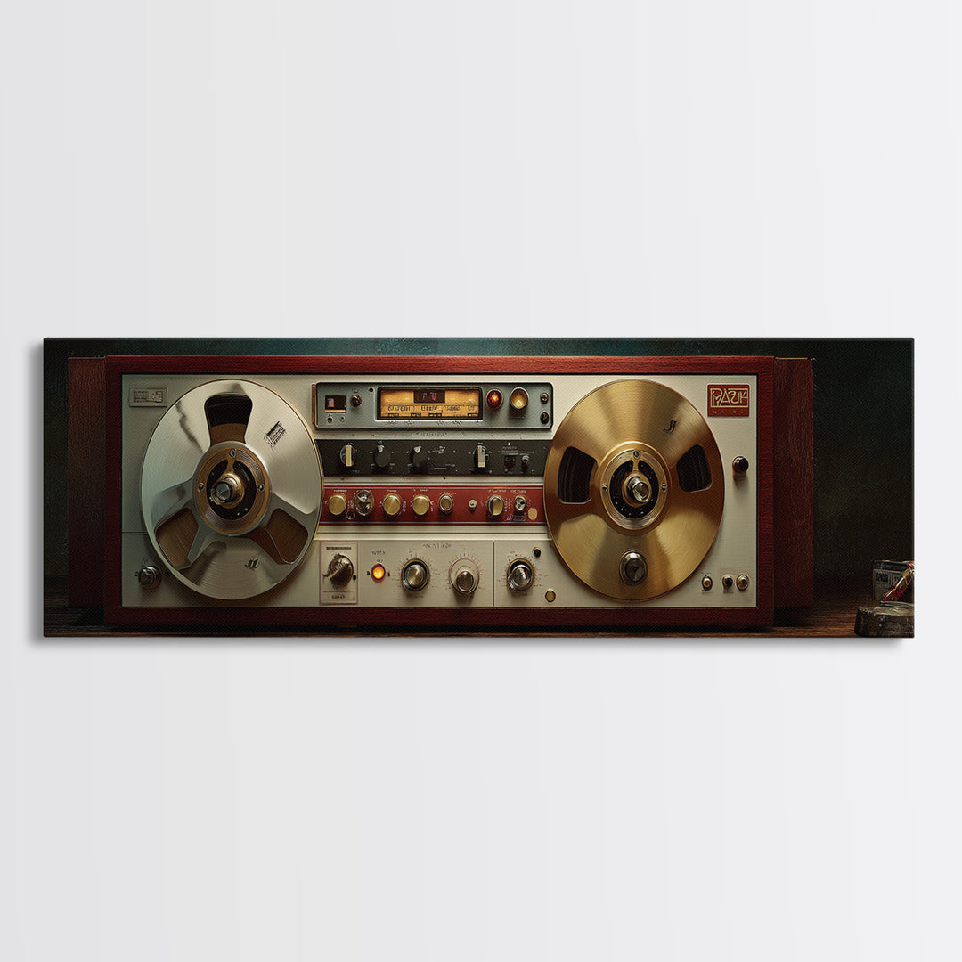 Reel to Reel Tape Machine Canvas Print, Recording Studio Art, Music Poster, Studio Decor, Fine Art, Analog, Headphones Poster, RSA-3x1-42
