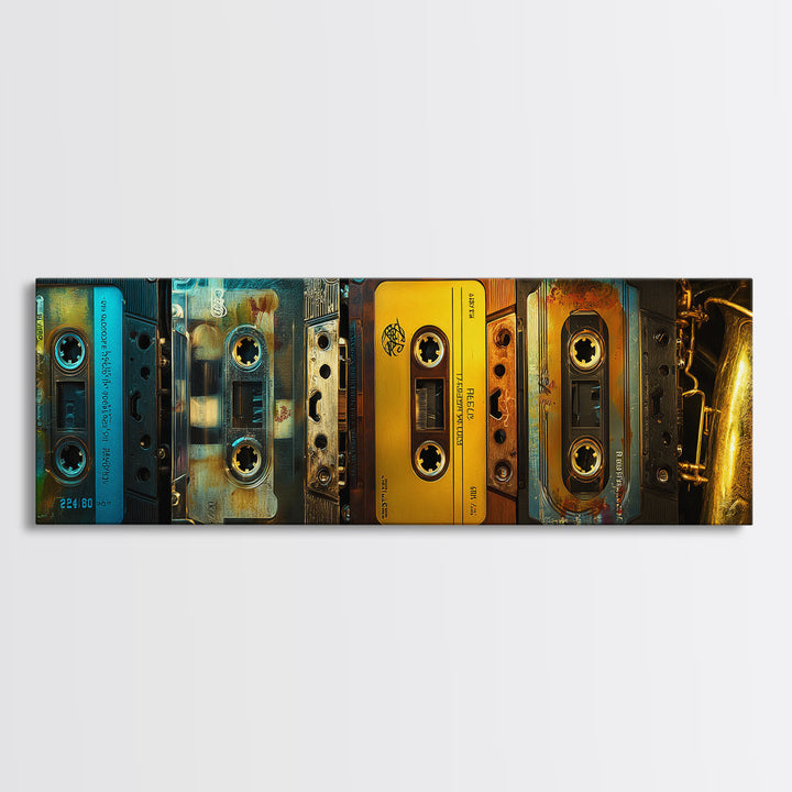 Retro Cassette Tape Canvas Print, Recording Studio Art, Modern Wall Art, Studio Decor, Fine Art, Analog, Music Decor, RSA-3x1-75